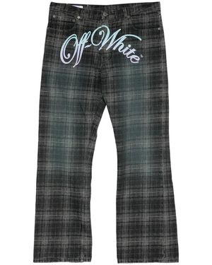 Off-White c/o Virgil Abloh Check Jaquarded Straight Jeans - Grey