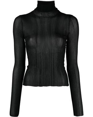 Givenchy Semi-Transparentes Strickoberteil - Schwarz