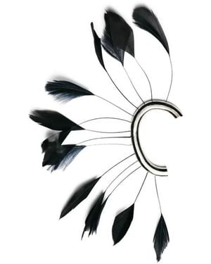 Patrizia Pepe Feather-Trim Ear Cuff - White