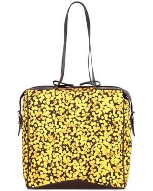 Dries Van Noten Printed Canvas Tote Bag - Metallic