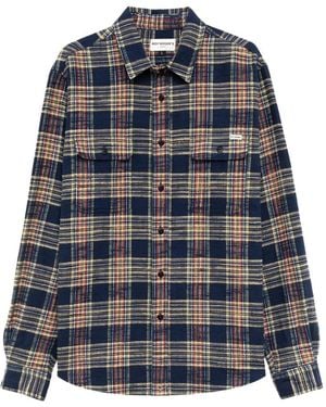 Roy Rogers Work Check-Pattern Flap-Pocket Shirt - Blue
