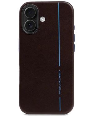 Piquadro Iphone 17 Magsafe Leather Phone Cover - Black