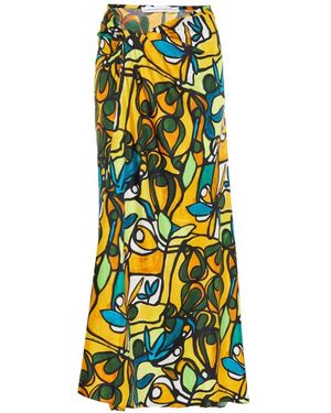 Christopher Esber Abstract-Print Draped Skirt - White