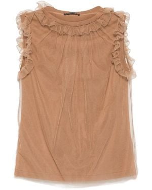 Fabiana Filippi T-Shirt À Volants - Brown