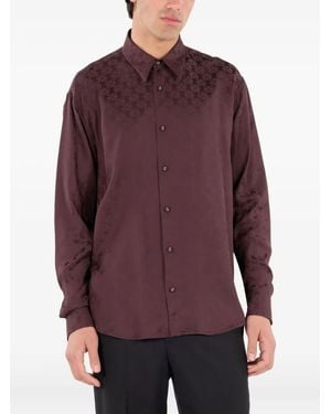 Roberto Cavalli Monogram-Pattern Shirt - Purple