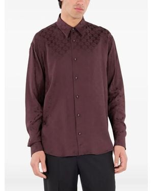 Roberto Cavalli Monogram-Pattern Shirt - Purple