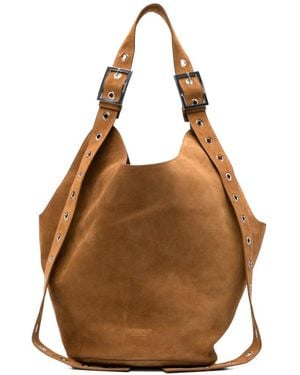 Dondup Big Suede Shoulder Bag - Brown