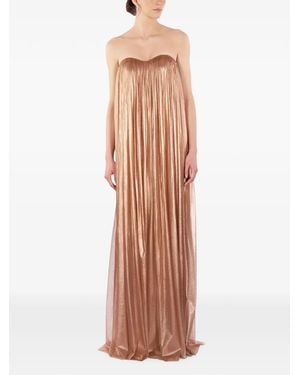 IMROSKA Gaia Strapless A-Line Maxi Gown Dress - Brown