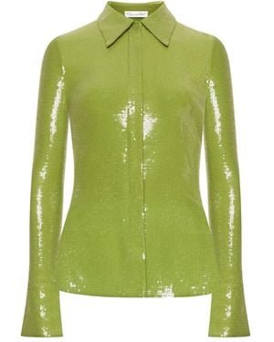 Oscar de la Renta Sequinned Shirt - Green