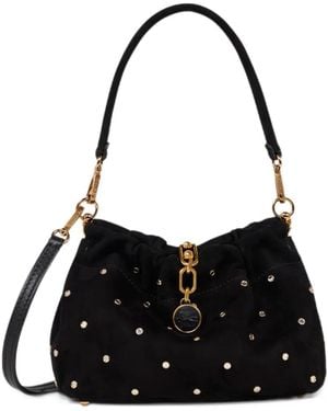 Etro Kleine Vela Blossom Tasche Aus Wildleder Mit Schmucknieten - Schwarz