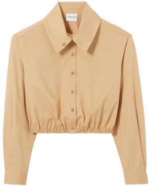 Claudie Pierlot Cropped High Neck Shirt - Natural
