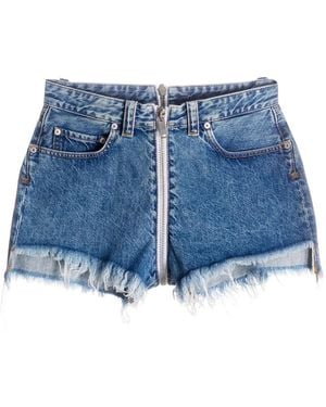 Unravel Project Front-To-Back Raw Denim Shorts - Blue