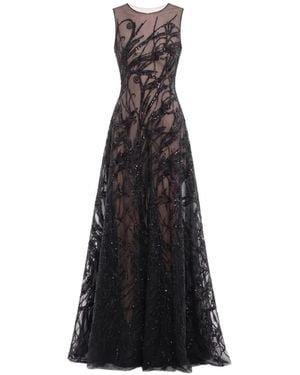 Saiid Kobeisy Sequin-Embellished Bow-Detail Maxi Gown - White