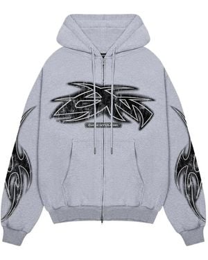 GODMADE Hoodie Vivid À Imprimé Graphique - Gris