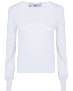 Twinset Scoop-Neck Sweater - White