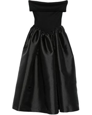 Marques'Almeida Off-Shoulder Midi Dress - Black