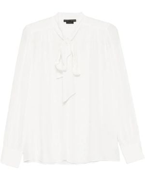 Alice + Olivia Thayer Tie Long-Sleeve Blouse - White