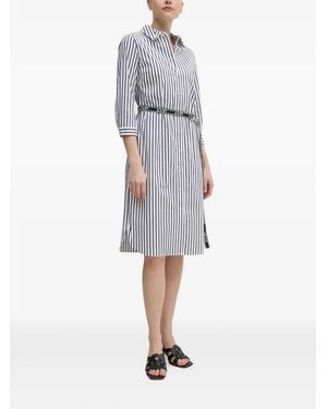 Joop! Robe-Chemise Ceinturée À Rayures - Blanc