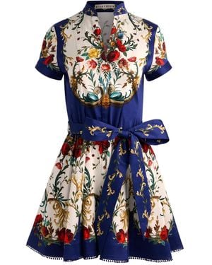 Alice + Olivia Lucy Minikleid mit Blumen-Print - Blau