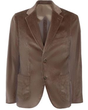 Lardini Corduroy Single-Breasted Blazer - Brown