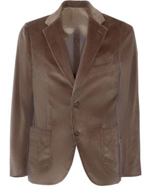 Lardini Corduroy Single-Breasted Blazer - Brown