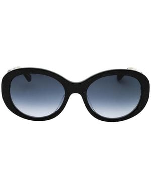 Kate Spade Avah Glitter-Effect Oval-Frame Sunglasses - Black