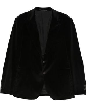 Tagliatore Velvet Blazer - Black