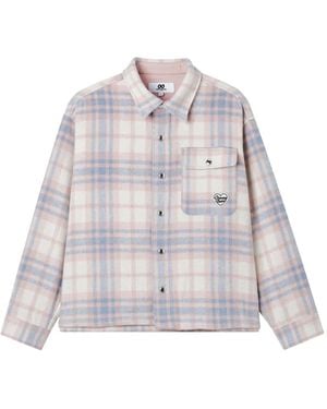 Chocoolate Sobrecamisa a cuadros con bolsillo - Blanco