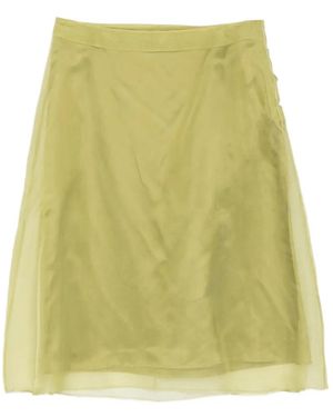 Ami Paris Sheer Layered Midi Skirt - Yellow