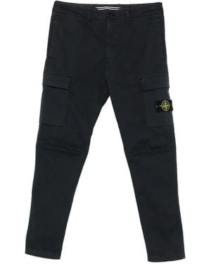 Stone Island Logo-Patch Trousers - Black