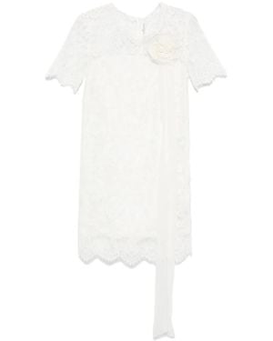 Ermanno Scervino Floral-Lace Mini Dress - White