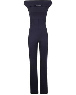 La Petite Robe Di Chiara Boni Schulterfreier Jumpsuit mit Seitentasche - Blau