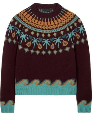 Alanui Sweet Winter Raglan-Sleeve Sweater - Red