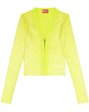 DIESEL M-Gria Monogram-Print Cardigan - Yellow