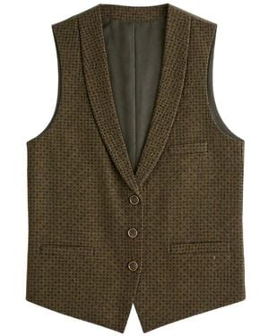 Uma Wang Geometric-Pattern Shawl-Lapel Waistcoat - Green