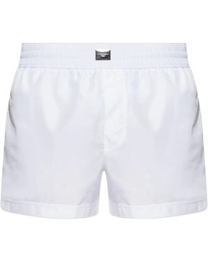 Dolce & Gabbana Badeshorts Mit Logo-Schild - Blau