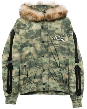 Amiri Camo Faux-Fur Hooded Jacket - Green
