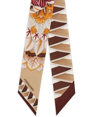 Ferragamo Seidenschal Mit Blumen-Print - Natur