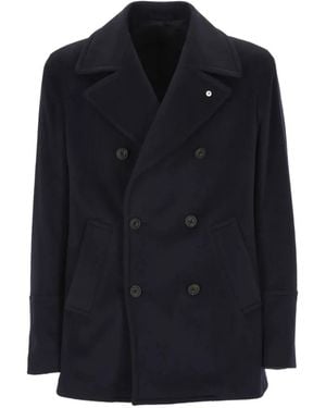 L.B.M. 1911 Double-Breasted Cashmere Jacket - Blue