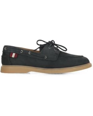 Bally Lace-Up Leather Loafers - Blue