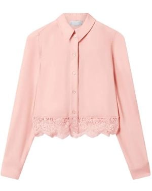 Stella McCartney Lace-Trim Cropped Blouse - Pink