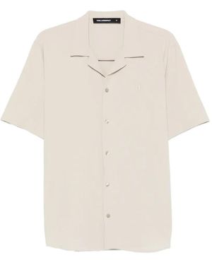 KARL LAGERFELD Buttoned Short-Sleeves Shirt - White