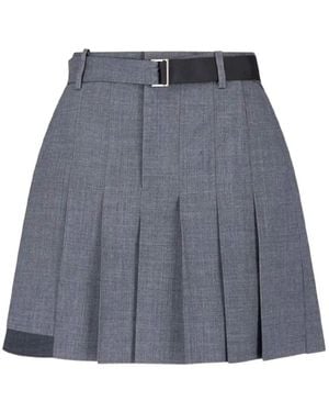 Sacai Short De Tailleur Suiting Gris - Grey