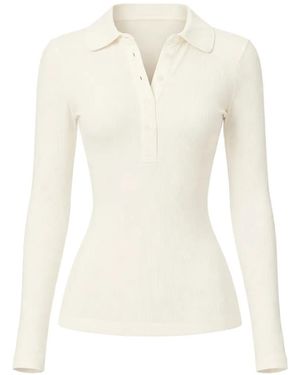 Citizens of Humanity Brea Ribbed Polo Top - White