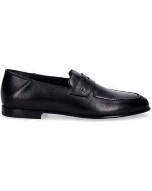 Baldinini Penny-Strap Almond-Toe Loafers - Black