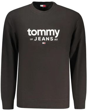 Tommy Hilfiger Logo-Print Crew-Neck Sweatshirt - Black