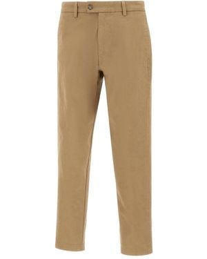 Re-hash Buttoned Cotton Straight-Leg Trousers - Natural