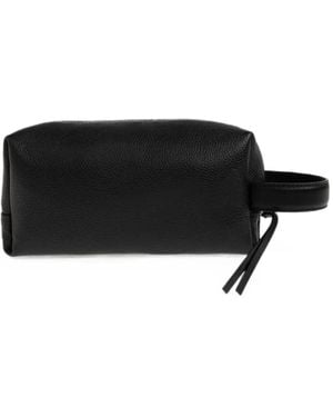 Jil Sander Neceser Texturizado Con Parche Del Logo - Negro