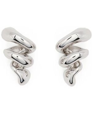 Maria Black Coil Earrings - White