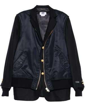 Junya Watanabe Satin-Finish Bomber Jacket - Blue